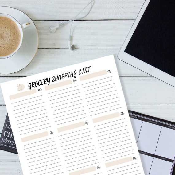 CUSTOMIZABLE Grocery List Printable Grocery List Digital | Etsy