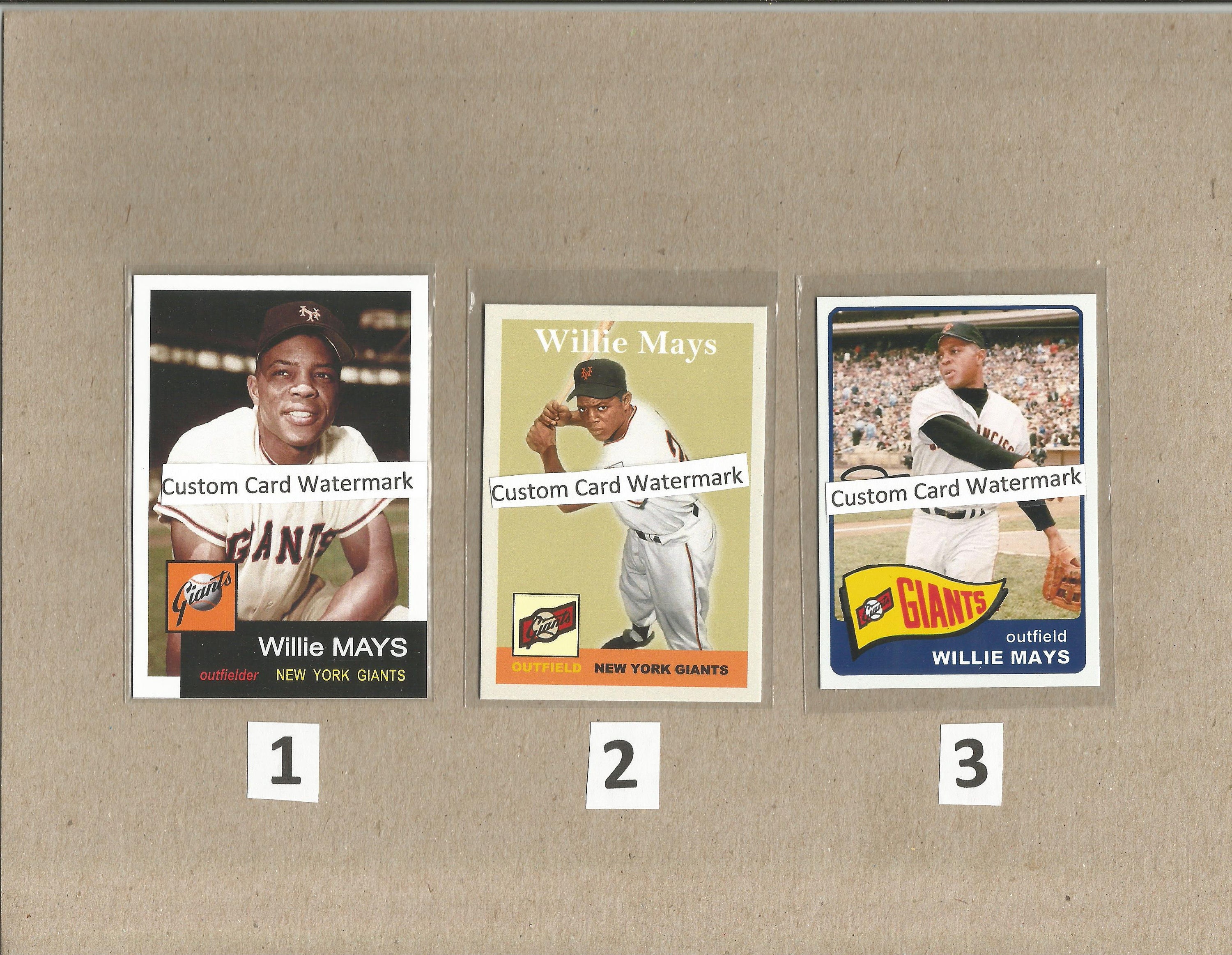 Pick One Card Willie Mays Giants 1953 1958 or 1965 Style - Etsy