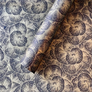 Lokta Paper Sheet - Decor Blossoms | Decorative Paper | Collage | Junk Journal | Tree Free Paper | Handmade Paper | Gold
