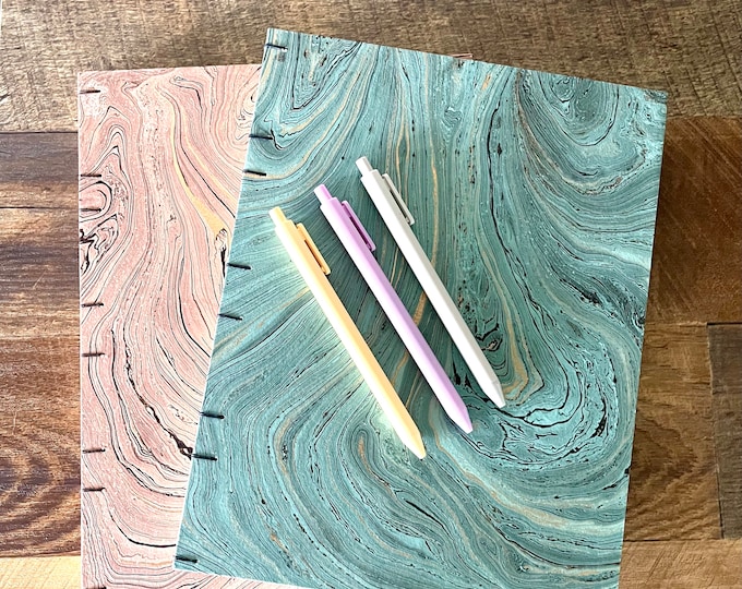 Featured listing image: Extra Large Customizable Handmade Journals | Lined Journal | Blank Journal | Hand Marbled Covers