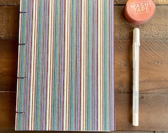 Handmade Journal | Blank Journal | Multi Stripes