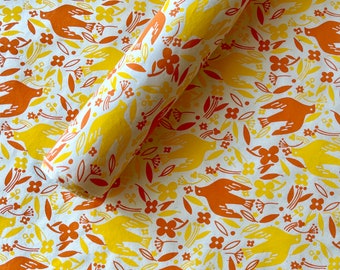 Lokta Paper Sheet - Doves | Decorative Paper | Collage | Junk Journal | Tree Free Paper | Handmade Paper | Green | Blue | Orange | Yellow