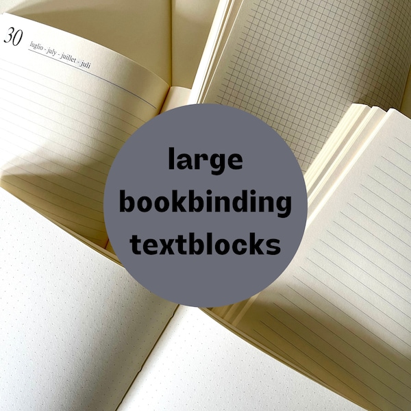 Large Text Block | Text Block | Diary | Blank | Lined | Bookbinding | Bookbinding Supplies | Blank Notebook | Dotted Journal | Graph Journal