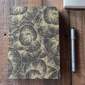 Handmade Gold Blossom Journal | Coptic Stitch, Lay-Flat