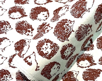 Lokta Paper Sheet - Hedgehogs | Decorative Paper | Collage | Junk Journal | Screen Print | Tree Free Paper | Handmade Paper