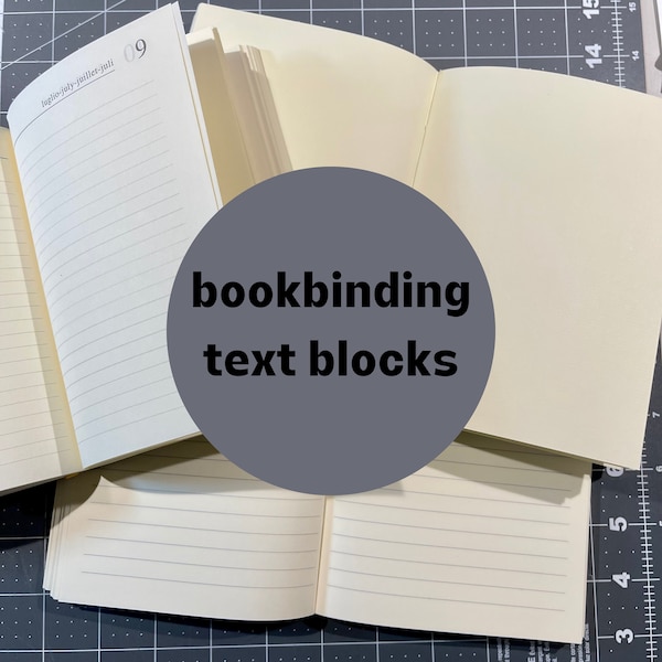 Medium Text Block | Text Block | Diary | Blank | Lined | Bookbinding | Bookbinding Supplies | Blank Notebook | Blank Sketchbook