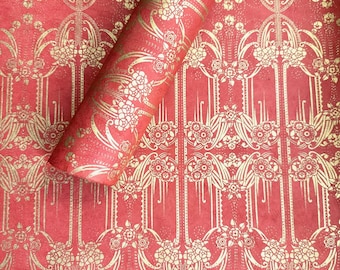 Lokta Paper Sheet - Gold Glamour Pattern | Decorative Paper | Collage | Junk Journal | Screen Print | Tree Free Paper | Handmade Paper