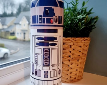 R2D2 Metal 20oz Star Wars Tumbler | Hot and Cold Drinks | Travel Cup Bottle | Birthday present Valentines | Jedi Darth Vader Geek gift solo