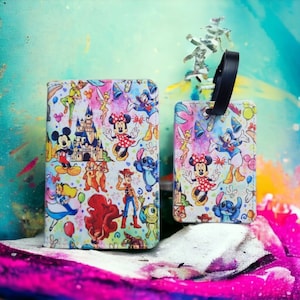 Disney Passport Cover & Luggage Tag | Holiday Summer | suitcase holder personalised tag | mickey mouse | disneyland Orlando Paris world