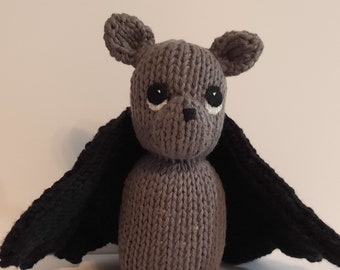 Organic cotton bats, handknitted in soft organic yarn, available in two colors, made in USA