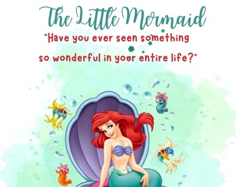 The Little Mermaid  PNG Clipart Instant Digital Download For Tote Bags And T-Shirts 13 inch X 15 inch