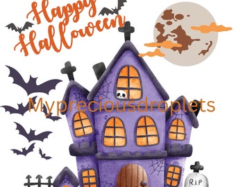 Halloween House PNG Clipart Instant Digital Download For Tote Bags And T-shirts