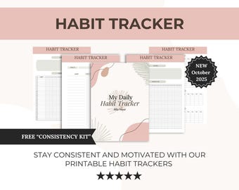 Daily Habit Tracker Sheets – Printable Planner | Minimalist Habit Journal | Productivity & Self-Care Tracker (16 Pages)