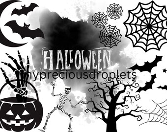 Halloween PNG Clipart Instant Digital Download For Zipper Bags And Pencil Case 24 cm X 17 cm