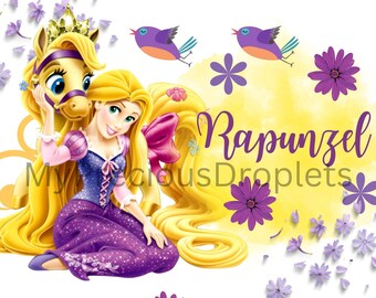 Rapunzel Tangled PNG Clipart Instant Digital Download für Reißverschluss Taschen und Federmäppchen 24 cm X 17 cm