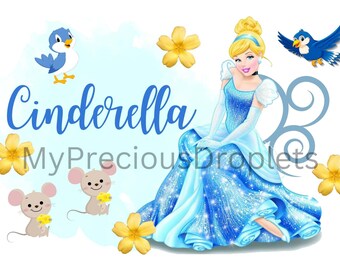 Cinderella PNG Clipart Instant Digital Download für Reißverschluss Taschen und Federmäppchen 24 cm X 17 cm