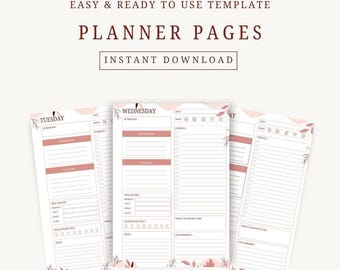 2025 Printable Daily Planner A4 A5 | Bright Minimal PDF| Meal Tracker, Schedule, To-Do List, Gratitude | Instant Download