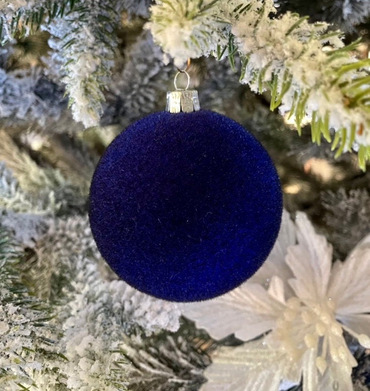 6pcs Dark Blue Christmas Tree Ornaments Bauble Etsy
