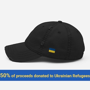Support Ukraine Cap Minimalist Hat - Flag on Side