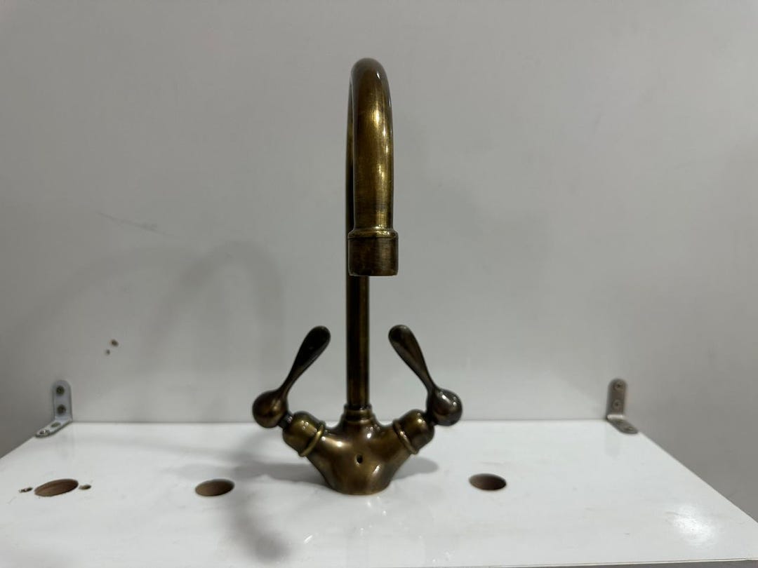 Antique Brass Kitchen Faucet Classic Two-handle Vintage Style - Etsy