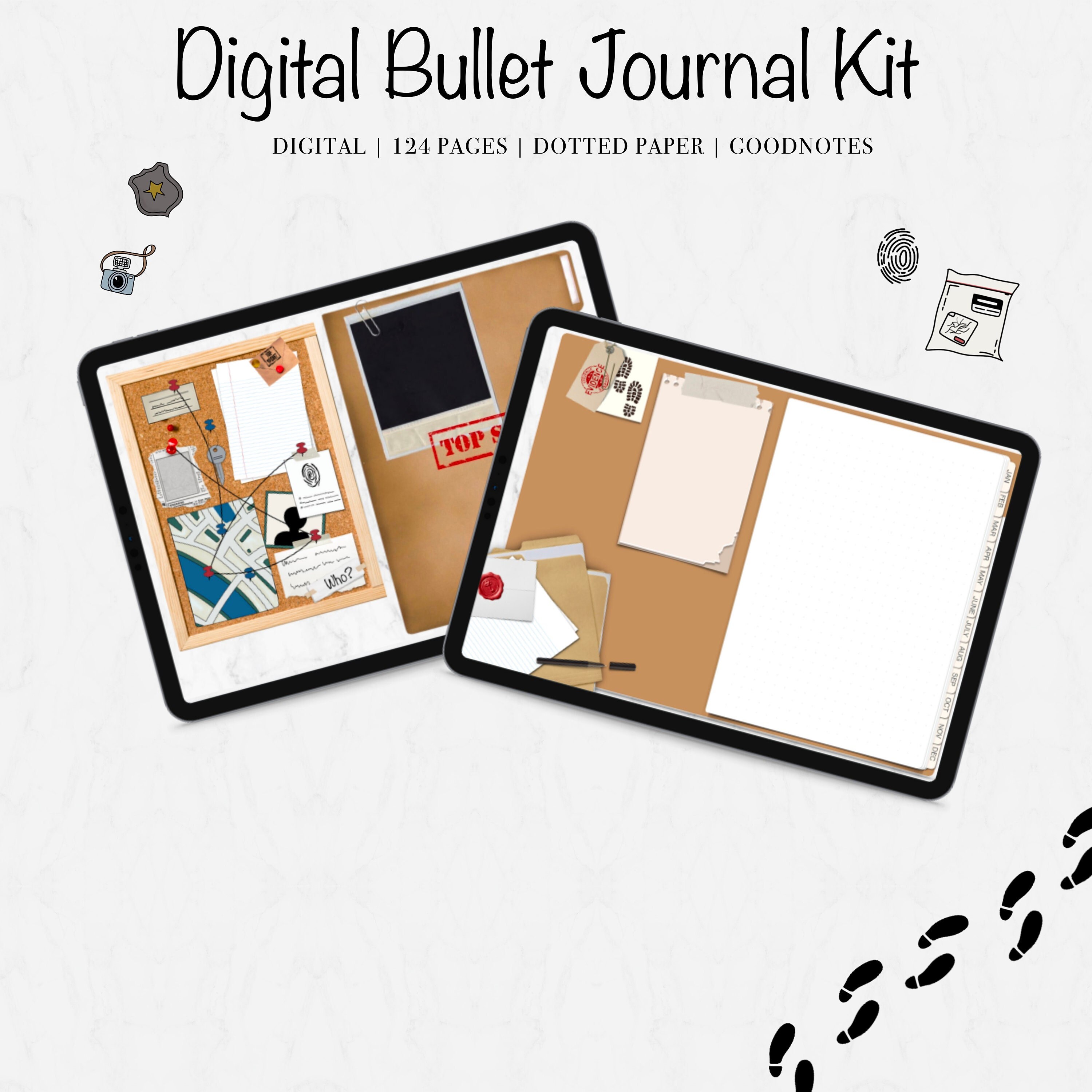 Digital Bullet Journal Printable Monthly Journal Digital Goodnotes ...