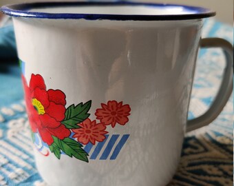 camping Retro,Tin Enamel 10oz Mug v275e Mountain climbing camping Retro,Tin Enamel 10oz Mug v275e Mountain climbing