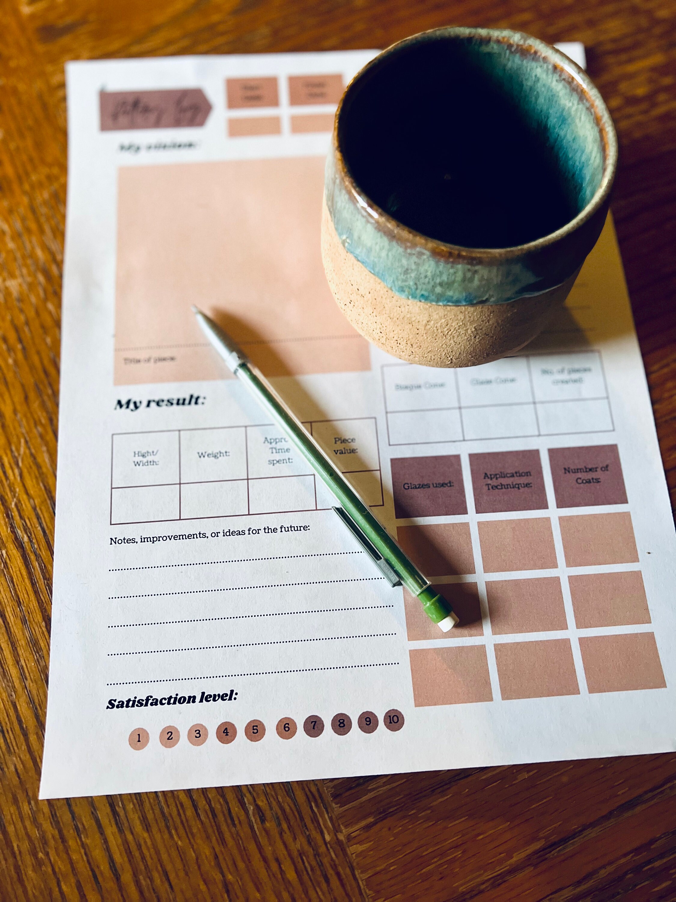 Printable Pottery Log Printable Pottery Diary Printable Etsy UK