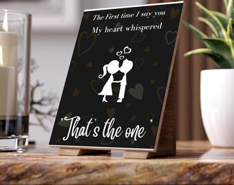 Romantic Wall Art, Love Decor, Anniversary Gift, Wedding Present, Home Decor, Ceramic Photo Tile