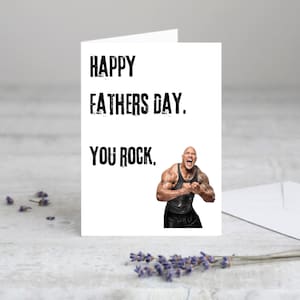 Happy Fathers Day Karte | Sofortiger Digitaldruck | Lustig | Fröhliche Karte | You Rock | Wertschätzung | Erster Vatertag | Papa |