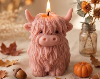Highland Cow Sculptural Candle | Handmade Soy Wax Candle | Farmhouse Home Décor | Cute Animal Gift