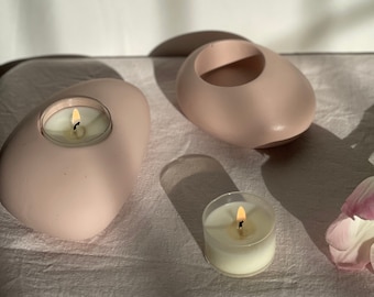 Set of 2 Pebble Tea Light Holder | Handmade Pebble Candle Holder | Contemporary Home Decor | Valentine’s Day Gift | Mother’s Day Gift