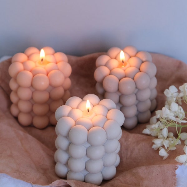 Pillar Bubble Candle | Soy Wax Pillar Bubble Candle | Handmade Soy Wax Candle | Home Decor Candle | Candle Decoration | New Home Gift Idea