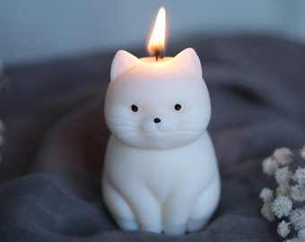 Cat Candle | Soy Wax Cat Candle | Handmade Soy Wax Kitty Candle | Home Decor Candle | Kitten Decoration | Cat Lover Gift Idea