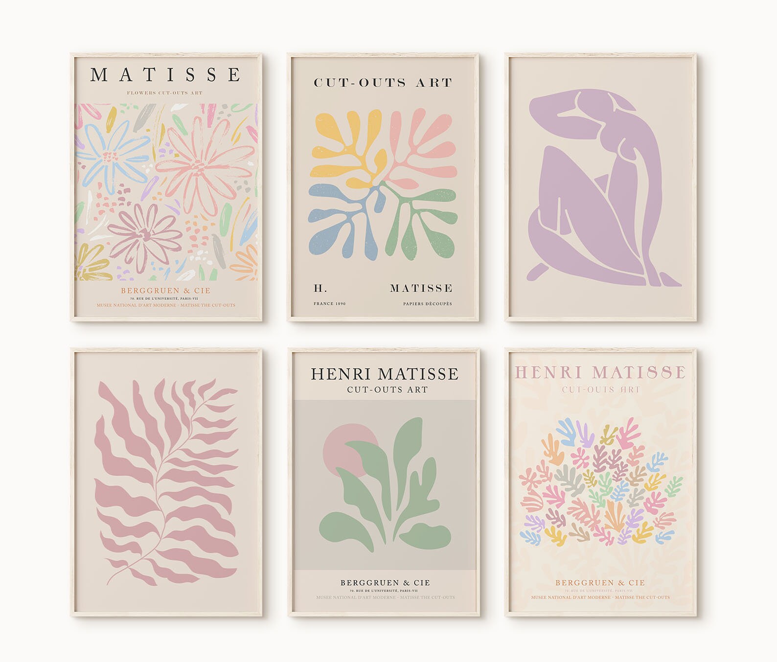 Set of 6 Matisse Danish Pastel Aesthetic Prints Pastel Wall - Etsy