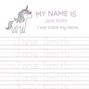 Name Trace Worksheet- Digital File - Printable - Available in laminated version