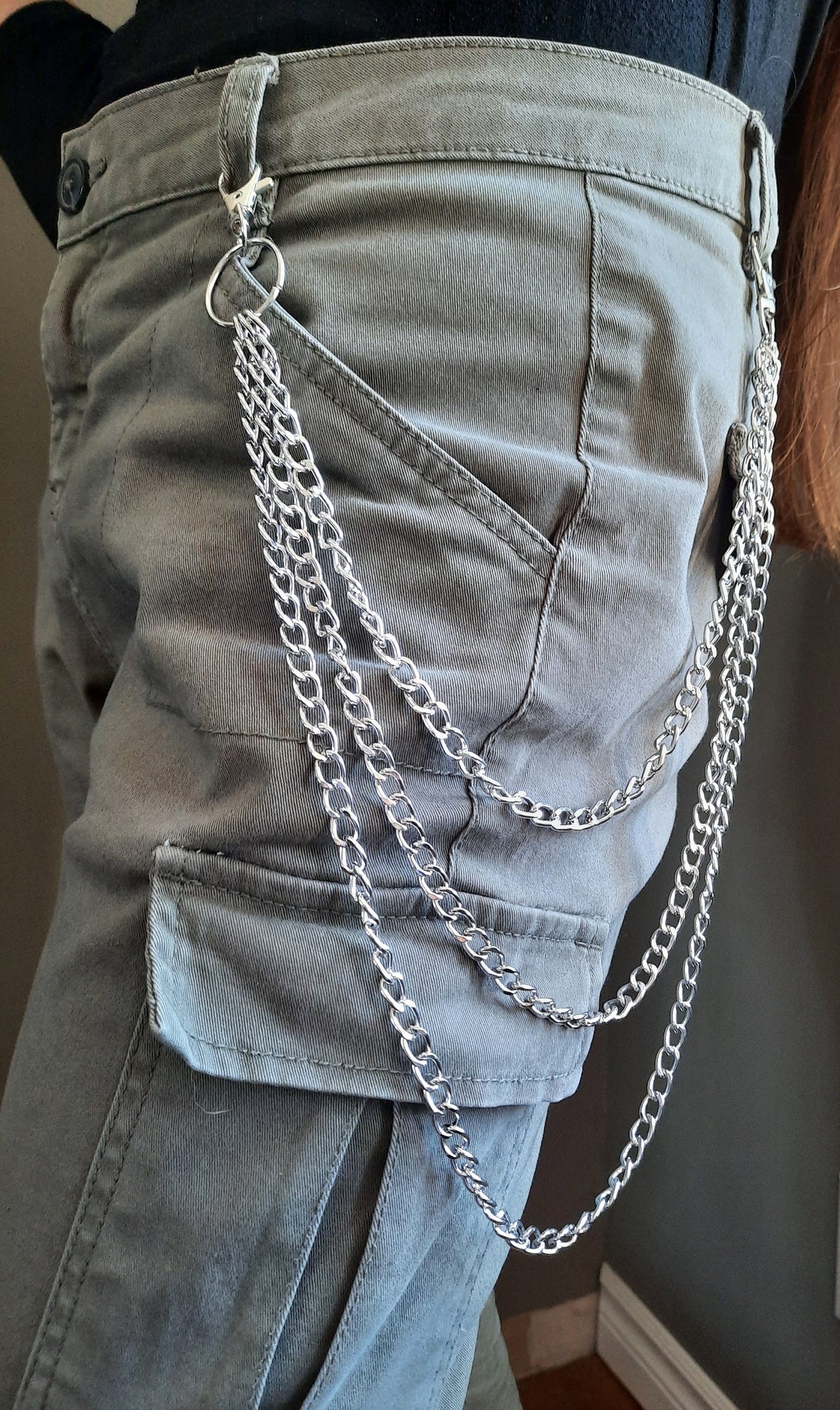 Chains for Jeans, Pants Chain Belt, 5mm 3 Layer Chain for Pants, Punk