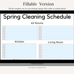 Editable Spring Cleaning Checklist Spring Cleaning Schedule House ...