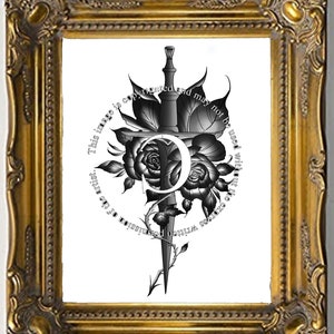 Rosewood Sword Tattoo Art Design