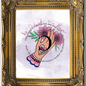 Hand of flowers tattoo design