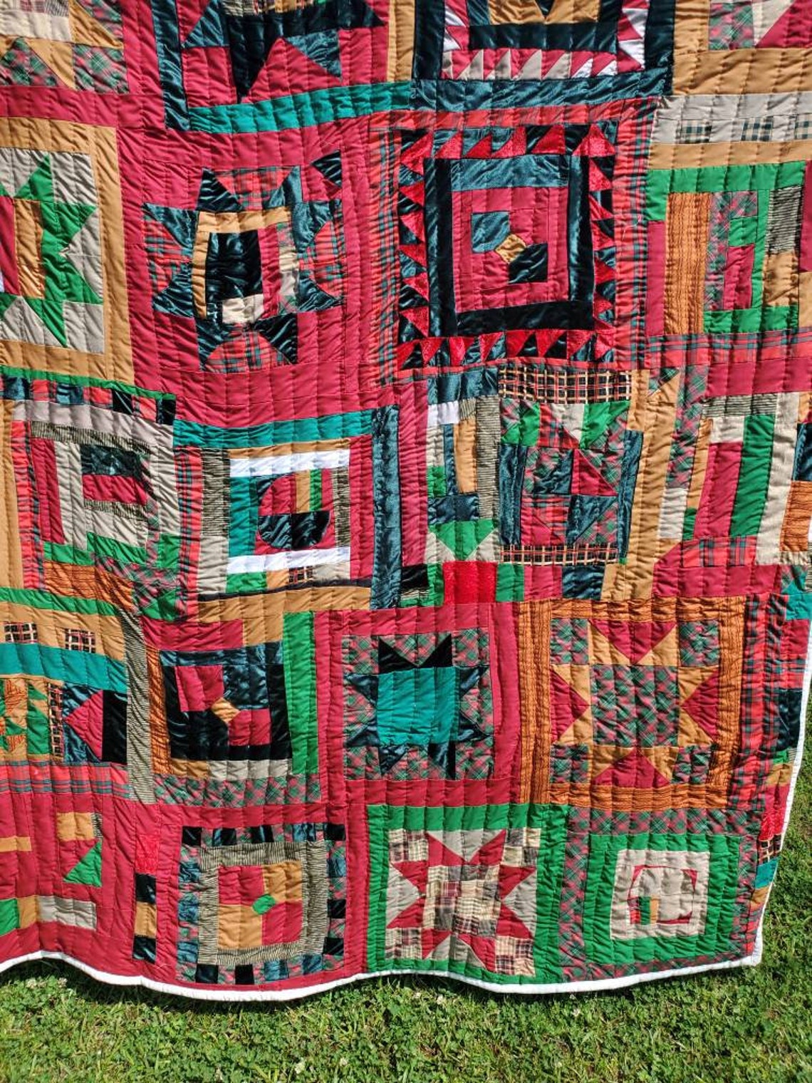 Handsewn Quilt Cotton Quilt Quilted Tapestry Gee's Bend Etsy