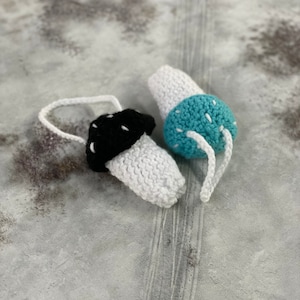 Bolsas de dados de champiñones de ganchillo (para juegos de dados individuales)