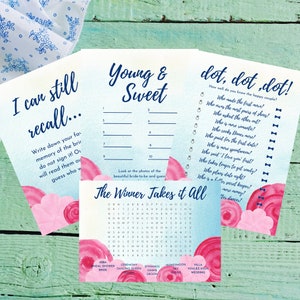 Watercolor Mamma Mia Bridal Shower Printable Games