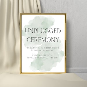 Minimalist Sage Green Wedding Printable Signs