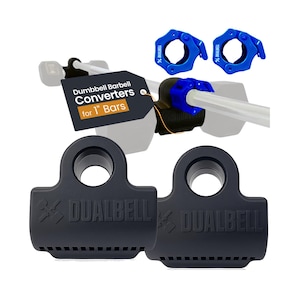 Black Dualbell Pair & Weight Collars Bundle- Quickly Connect Dumbbells to A 1&quot; Standard Diameter Bar, Home Gym Dumbbell to Bar Adapters