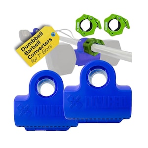 Dualbell Pair & Weight Collars Bundle- Quickly Connect Dumbbells to A 1" Standard Diameter Bar, Home Gym Dumbbell to Bar Adapters