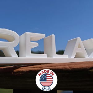 Relax Sign Décor | 3D Printed | Shelf & Self Standing