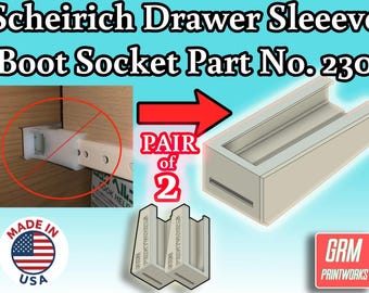 Scheirich Cabinet Drawer Guide Socket / Boot Plastic Replacement Part No. 230 PPW092 Aftermarket | SET OF TWO (2) | Fix 1 Drawer
