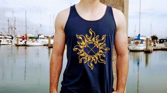 West Coast Rowing Sun Tank Top Navy | Crew Team Gift | Rowing Bro Tank | Regatta Apparel | Rower Tank | Crew Gift | Free Speed
