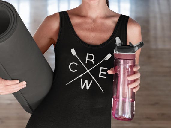 Crew Cross Oars Tank Top Black | Minimalist Rowing Tank | Crew Team Gift | Rower Tank | Rowing Bro Tank | Oar Design Apparel | Free Speed