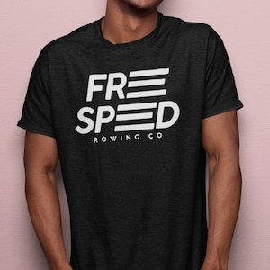 Free Speed Rowing Co T-Shirt Black | Rowing Brand Tee | Crew Team Gift | Rower Shirt | Rowing Coach Gift | Modern Crew Apparel | Free Speed
